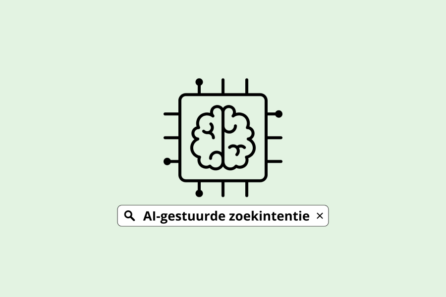 banner ai zoekintentie met een ai illustratie